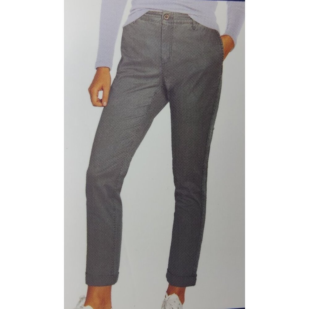 Gap Relaxed Girlfriend Gray Chino Mid Rise Cuffed Ankle Pants 6 NWT